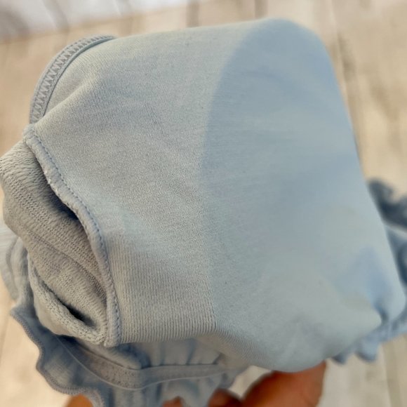 Tommy Hilfiger Light Chambray Blue Small Lettuce Edge Knit Logo Bralette NEW NWT - Picture 9 of 12